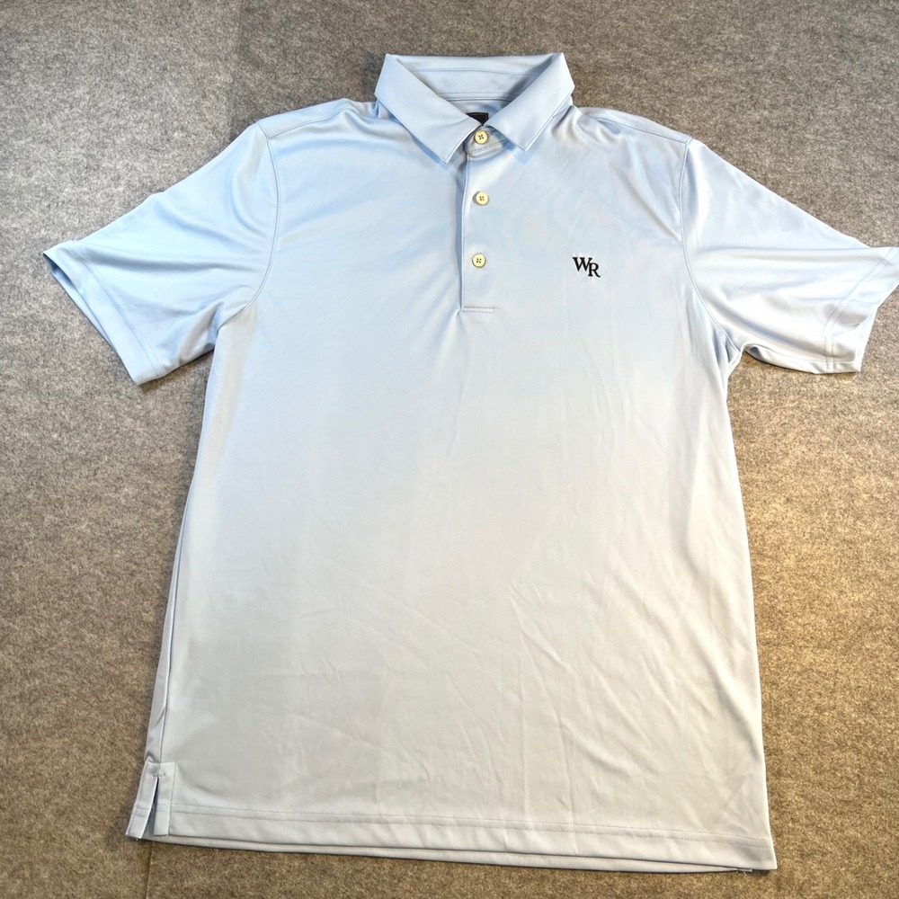 Tourney Mens Polo Shirt Light Blue Golf Performance WR Logo‎ Small S Athletic